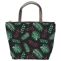 Tropical Leaves Pattern Bucket Bag by Hannah976