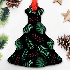 Tropical Leaves Pattern Christmas Tree Ornament (two Sides)