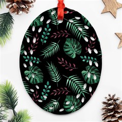 Tropical Leaves Pattern Ornament (oval Filigree)