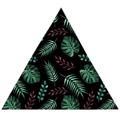 Tropical Leaves Pattern Wooden Puzzle Triangle by Hannah976