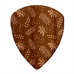 Tropical Leaves Pattern Guitar Shape Wood Guitar Pick Holder Case And Picks Set Pick