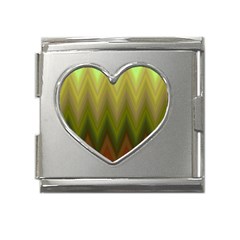 Zig Zag Chevron Classic Pattern Mega Link Heart Italian Charm (18mm) by Apen