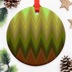 Zig Zag Chevron Classic Pattern Round Ornament (two Sides)