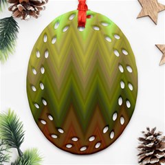 Zig Zag Chevron Classic Pattern Ornament (oval Filigree)