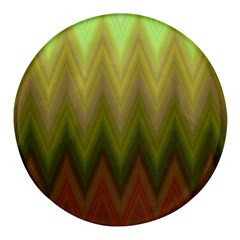 Zig Zag Chevron Classic Pattern Round Glass Fridge Magnet (4 Pack) by Apen