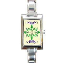 Thistle Flower Purple Thorny Flora Rectangle Italian Charm Watch by Bajindul