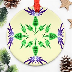 Thistle Flower Purple Thorny Flora Ornament (round) by Bajindul