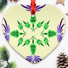 Thistle Flower Purple Thorny Flora Ornament (heart)