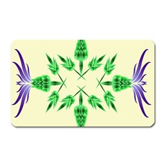 Thistle Flower Purple Thorny Flora Magnet (rectangular)