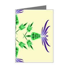 Thistle Flower Purple Thorny Flora Mini Greeting Card by Bajindul