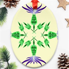 Thistle Flower Purple Thorny Flora Oval Ornament (two Sides)