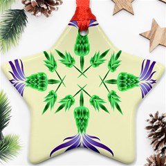 Thistle Flower Purple Thorny Flora Star Ornament (two Sides)