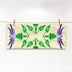 Thistle Flower Purple Thorny Flora Hand Towel by Bajindul