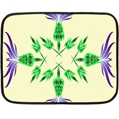 Thistle Flower Purple Thorny Flora Fleece Blanket (mini) by Bajindul