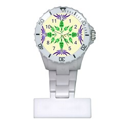 Thistle Flower Purple Thorny Flora Plastic Nurses Watch by Bajindul