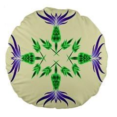 Thistle Flower Purple Thorny Flora Large 18  Premium Flano Round Cushions by Bajindul