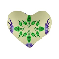 Thistle Flower Purple Thorny Flora Standard 16  Premium Flano Heart Shape Cushions by Bajindul