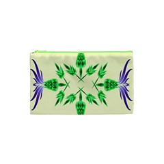 Thistle Flower Purple Thorny Flora Cosmetic Bag (xs) by Bajindul