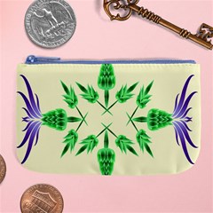 Thistle Flower Purple Thorny Flora Large Coin Purse by Bajindul