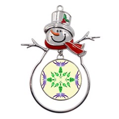 Thistle Flower Purple Thorny Flora Metal Snowman Ornament