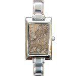 Old Vintage Classic Map Of Europe Rectangle Italian Charm Watch Front