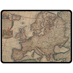 Old Vintage Classic Map Of Europe Fleece Blanket (large) by Paksenen