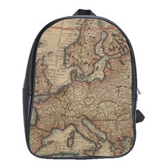 Old Vintage Classic Map Of Europe School Bag (xl) by Paksenen