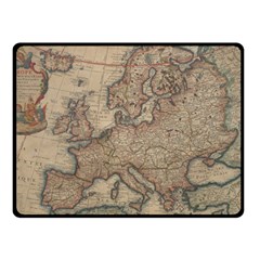 Old Vintage Classic Map Of Europe Two Sides Fleece Blanket (small) by Paksenen