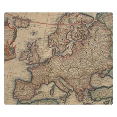 Old Vintage Classic Map Of Europe Two Sides Premium Plush Fleece Blanket (kids Size) by Paksenen