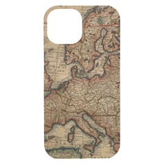 Old Vintage Classic Map Of Europe Iphone 15 Black Uv Print Pc Hardshell Case