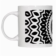 Circular Concentric Radial Symmetry Abstract White Mug