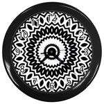 Circular Concentric Radial Symmetry Abstract Wall Clock (Black) Front