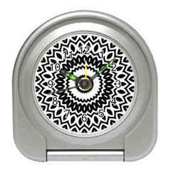 Circular Concentric Radial Symmetry Abstract Travel Alarm Clock by Proyonanggan