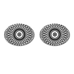 Circular Concentric Radial Symmetry Abstract Cufflinks (oval) by Proyonanggan