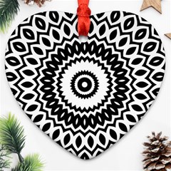 Circular Concentric Radial Symmetry Abstract Heart Ornament (two Sides)