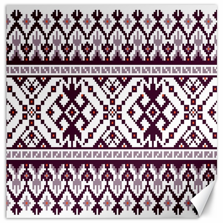 Illustration Ukrainian Folk Seamless Pattern Ornament Canvas 20  x 20 