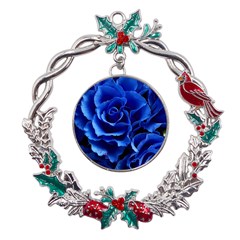 Roses Flowers Plant Romance Metal X mas Wreath Holly Leaf Ornament by Proyonanggan