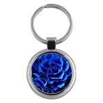 Blue Roses Flowers Plant Romance Blossom Bloom Nature Flora Petals Key Chain (Round) Front