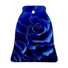 Blue Roses Flowers Plant Romance Blossom Bloom Nature Flora Petals Bell Ornament (two Sides)