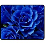 Blue Roses Flowers Plant Romance Blossom Bloom Nature Flora Petals Two Sides Fleece Blanket (Medium) 58.8 x47.4  Blanket Front