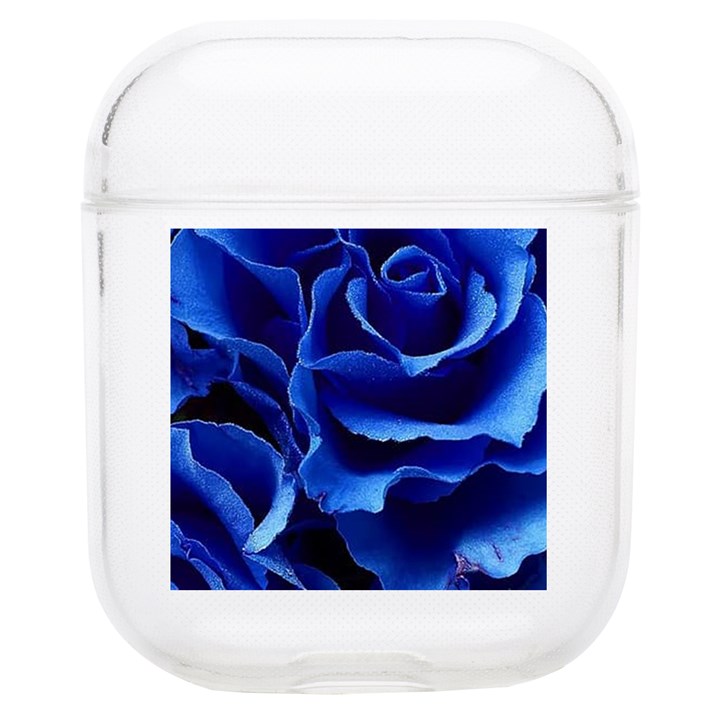 Blue Roses Flowers Plant Romance Blossom Bloom Nature Flora Petals Soft TPU AirPods 1/2 Case