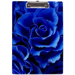 Blue Roses Flowers Plant Romance Blossom Bloom Nature Flora Petals A4 Acrylic Clipboard by Proyonanggan