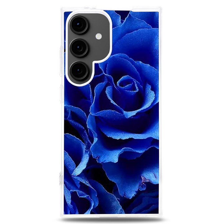 Blue Roses Flowers Plant Romance Blossom Bloom Nature Flora Petals Samsung Galaxy S24 Plus 6.7 Inch TPU UV Case