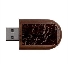 Blue Roses Flowers Plant Romance Blossom Bloom Nature Flora Petals Wood Oval Usb Flash Drive by Proyonanggan