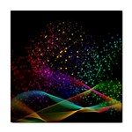 Particles Waves Line Multicoloured Tile Coaster Front