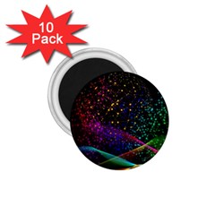 Particles Waves Line Multicoloured 1 75  Magnets (10 Pack)  by Proyonanggan