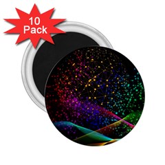 Particles Waves Line Multicoloured 2 25  Magnets (10 Pack)  by Proyonanggan