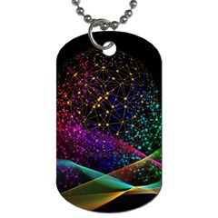 Particles Waves Line Multicoloured Dog Tag (two Sides) by Proyonanggan