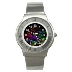 Particles Waves Line Multicoloured Stainless Steel Watch by Proyonanggan