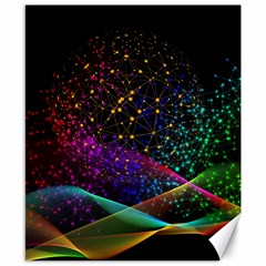 Particles Waves Line Multicoloured Canvas 8  X 10  by Proyonanggan